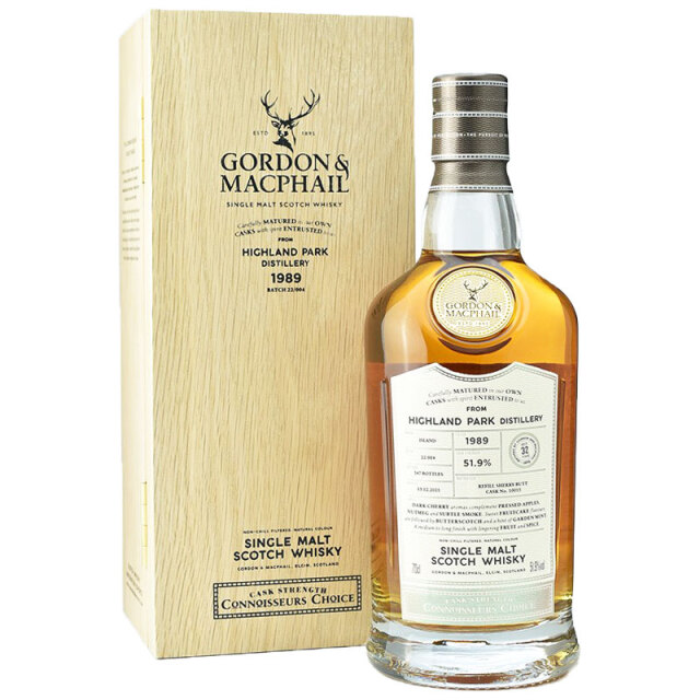 【黄金糖、オレンジゼスト、プレスしたアップル、バタースコッチ】ハイランドパーク　1989　32年　コニサーズチョイス　51.9％　700ｍｌ