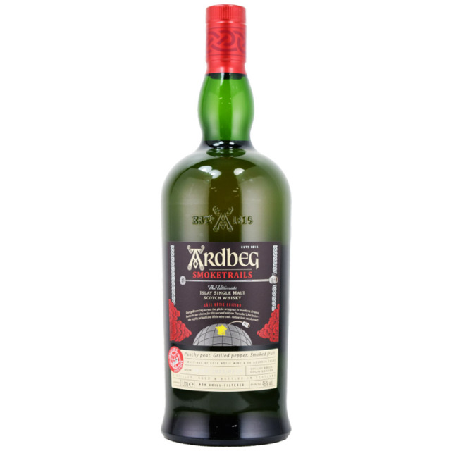 【ピートとバーベキューの煙、海塩とハーブを添えたグリル野菜、スモークベリー、チョコレートとグリルベーコン】アードベッグ　スモークトレイルズ　コートロティエディション　46％　1L