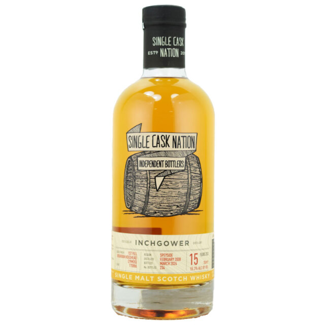 【輸入元お薦め★スーズ、バニラ、甘い薬草、バニリンな甘さ、モルティとハーブ】インチガワー　2008　15年　シングルカスクネーション　55.3％　700ml