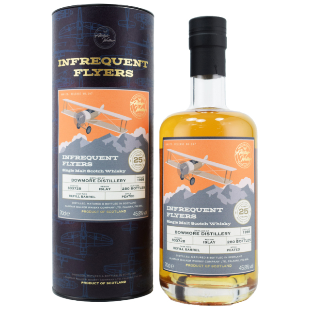 【国内36本★当店2本のみ★焼きたてのマカロン、ラム風味の焼き菓子、桃、希少な90年代蒸溜・25年熟成】ボウモア　1998　25年　アリスターウォーカー　45.8％　700ml