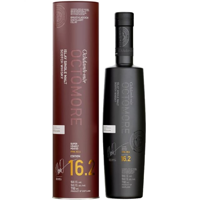 【史上初の試み★シェリー樽＆ボルドーワイン樽熟成後、マデイラ樽＆モスカテルシェリー樽で追加熟成★甘いスモーク】オクトモア　16.2　ヨーロピアンカスク　58.1％　700ml