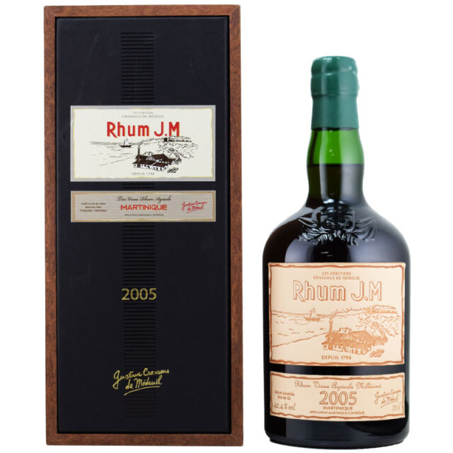 【トーストしたウッド、コーヒー、オイリーなナッツ、芳醇なフランジパーヌ（カスタードとアーモンドの焼き菓子）、凝縮されたブラウンキャラメル】JM　2005　15年　42.4％　700ml