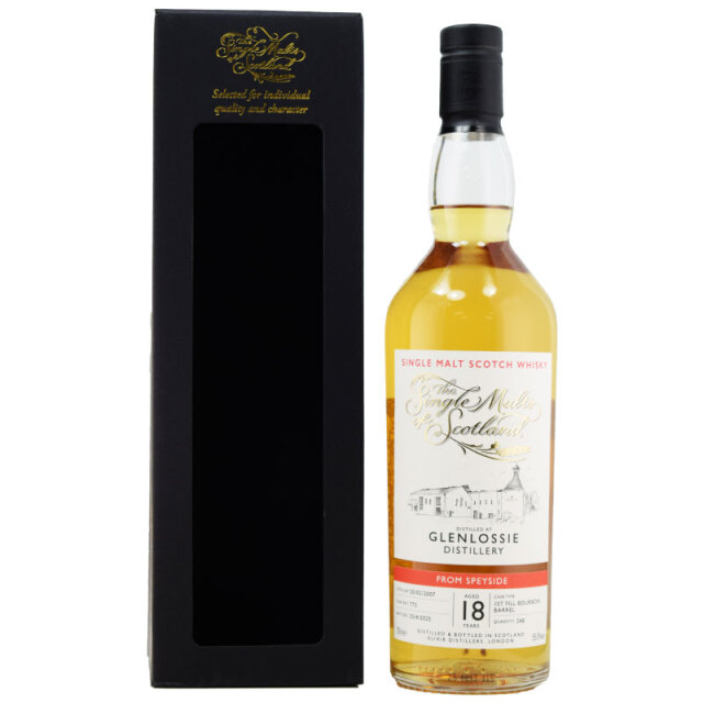 【ハチミツをまとったモルト、青リンゴ、クリーミー、アプリコット、白桃、生姜糖、甘いモルト】グレンロッシー　2007　18年　シングルモルツオブスコットランド　55％　700ml