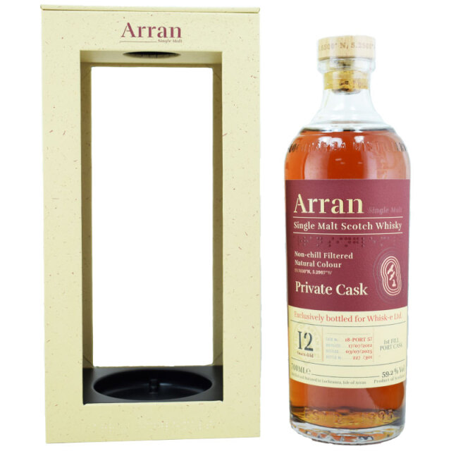 【ローズペタル（乾燥バラの花びら）やミックスベリー、バニラカスタード、黄桃やプラム、ストロベリークリーム】アラン　2012　12年　ポートフィニッシュ　59.2％　700ml