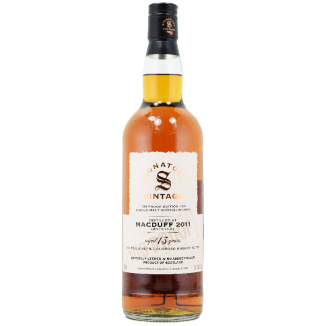 【キャラメリゼナッツ、爽やかなフルーツ、蜂蜜の甘さ、柔らかくクリーミー、モルト、エレガントなオーク】マクダフ　2011　13年　100プルーフエディション　57.1％　700ml