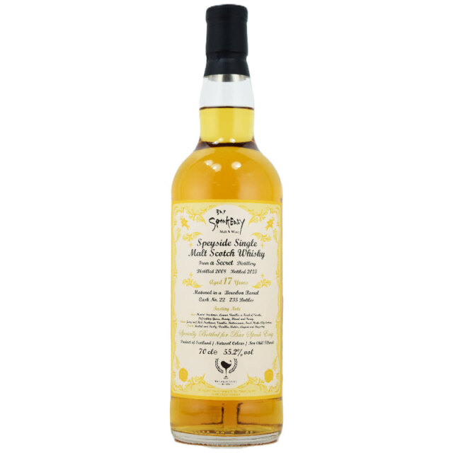 【清涼感のあるアロマ、レモン、爽やかな柚子、ジューシーな果実味、バター、白い果実】グレンファークラス　2008　17年　for スピークイージー（シークレットスペイサイド表記）　55.2％　700ml