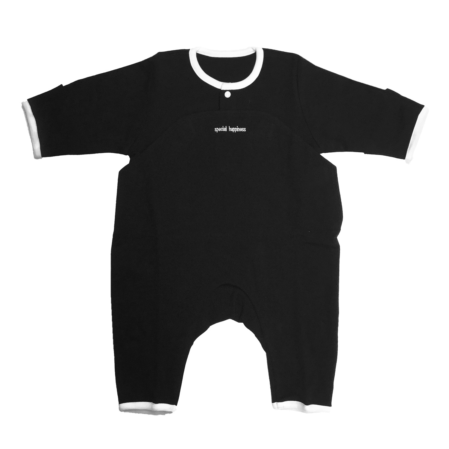 【ネコポス送料無料】ベビー用品 ラックンカバーオール ベビー モノトーン コットン/55221-12