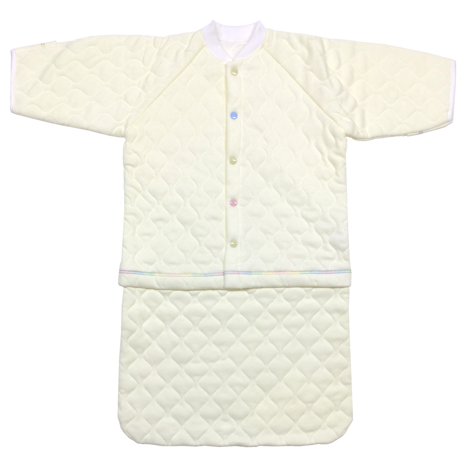 【ネコポス送料無料】ベビー用品 2WAYスリーパーガウン 赤ちゃん 50-90cm キルト コットン 日本製/NS108