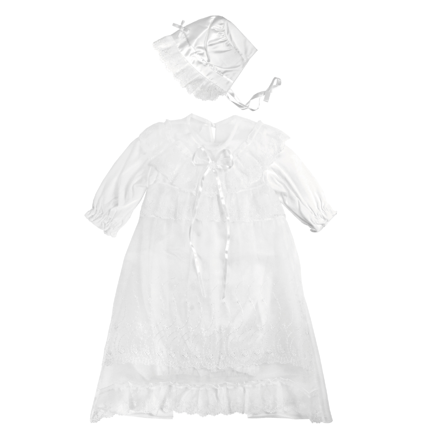 【送料無料】ベビー用品 フード付セレモニーベビードレス3点セット_Aタイプ お宮参り/NT192