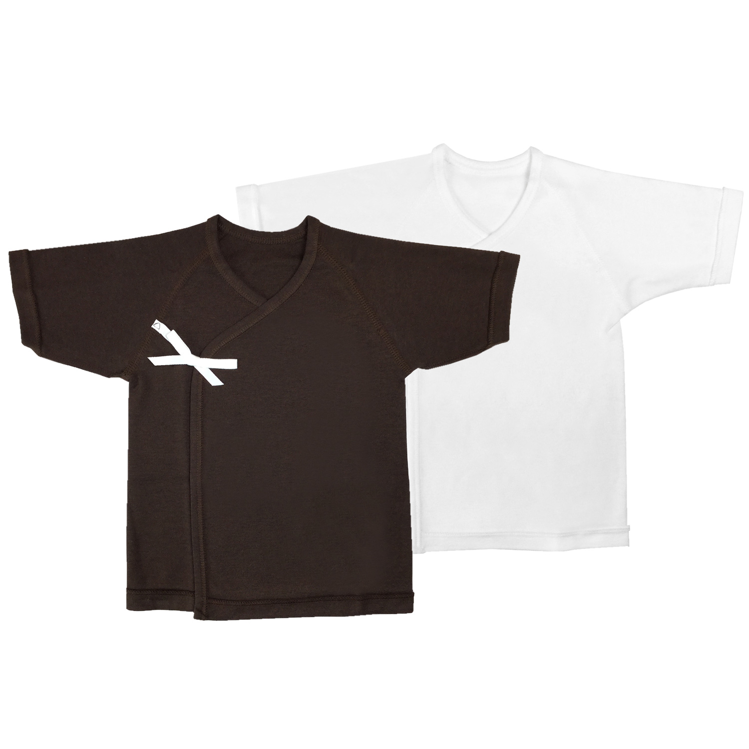 【ネコポス送料無料】ベビー用品 あたたかいぬくいと短肌着2枚組 新生児 冬用 50-60cm/NU-001