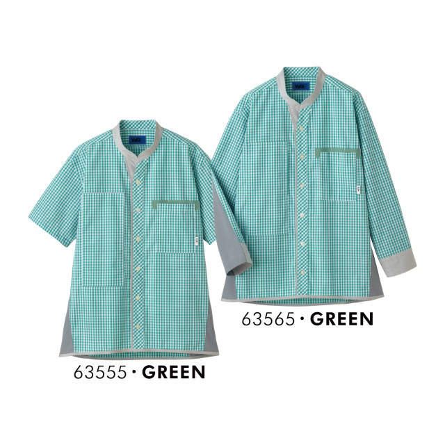 ifory セロリー 介護ユニフォーム[シャツ(男女兼用)/6355_6356]TioTioプレミアム ギンガムチェック
