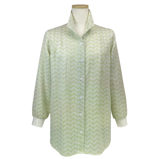 婦人/ダブルガーゼジャガード タックブラウス