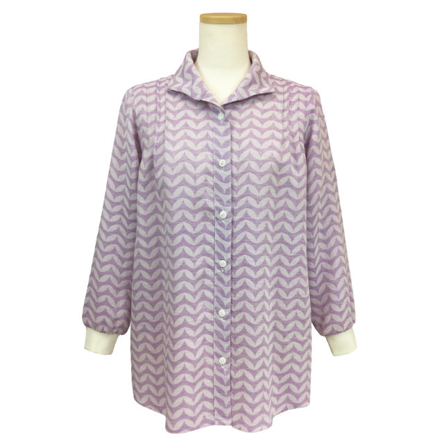 【送料無料】婦人/ダブルガーゼジャガード タックブラウス[HPL2102]