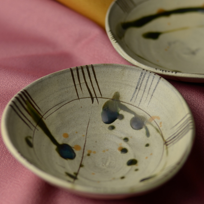 小鉢2枚組（絵織部）_昇陽窯 大上裕樹 作