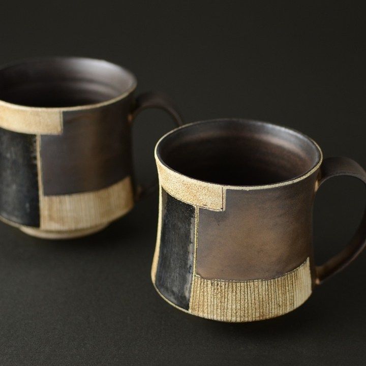 ブロンズマグ_2個セット_稲右衛門窯 上中剛司 作