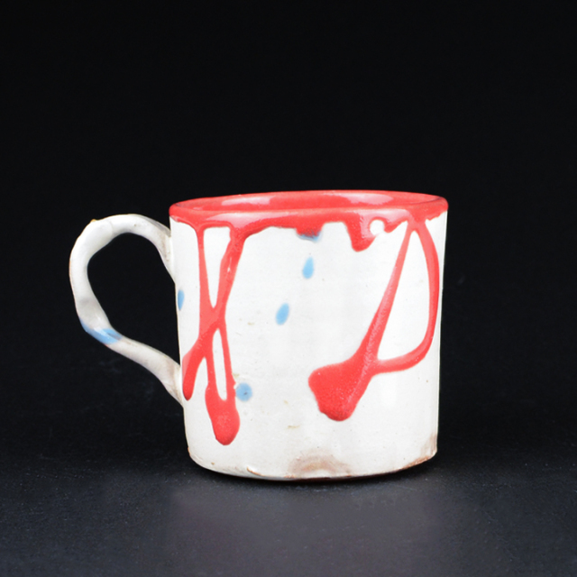 マグカップ_赤_丹文窯 大西雅文 作