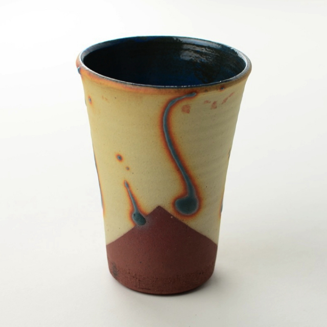 丹文窯_ビアカップ 青