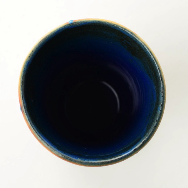 丹文窯_ビアカップ 青