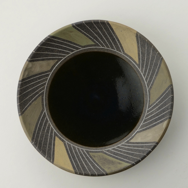 中皿(彩色線象嵌)_悟窯 市野哲次 作