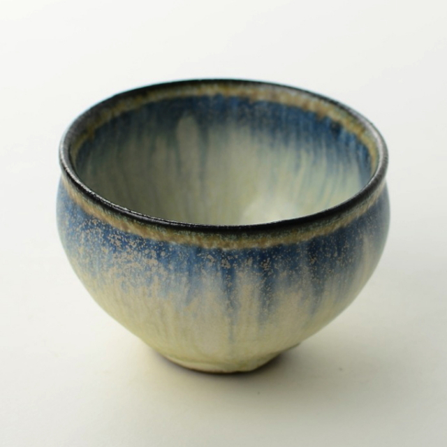 信凜窯_彩色灰釉カップ blue