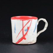 マグカップ_赤_丹文窯 大西雅文 作