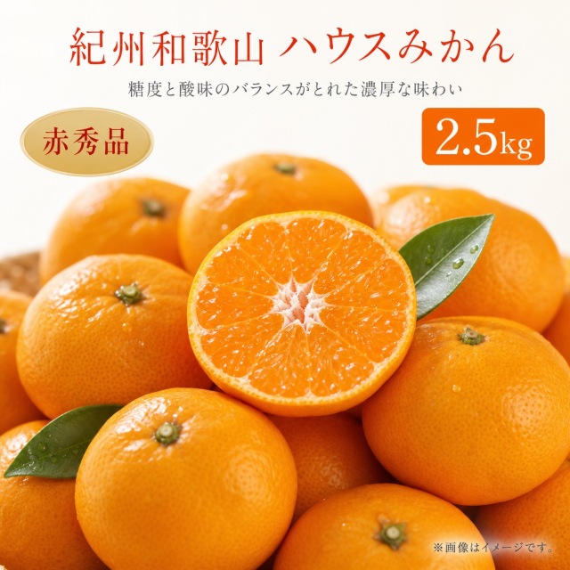赤秀品　紀州和歌山ハウスみかん2.5kg　化粧箱入※7月上旬以降順次発送予定