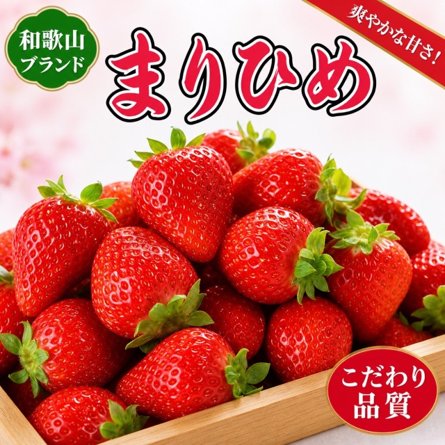 和歌山県オリジナルいちご　「まりひめ」　約280ｇ×2Ｐ※1月上旬以降順次発送予定