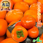 和歌山秋の味覚　平核無柿(ひらたねなしがき)　約4kg　化粧箱入　【全国送料無料】※2025年10月上旬以降順次発送予定