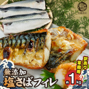 【ご家庭用】　塩さばフィレ1kg【全国送料無料】