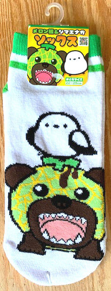 メロン熊 ソックス シマエナガ頭上