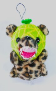 メロン熊　くたくたストラップ　(ヒョウ柄）