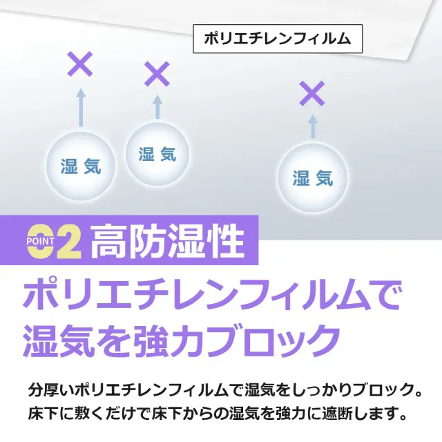 高防湿性 ポリエチレンフィルムで湿気を強力ブロック 床下に敷くだけで湿気を遮断