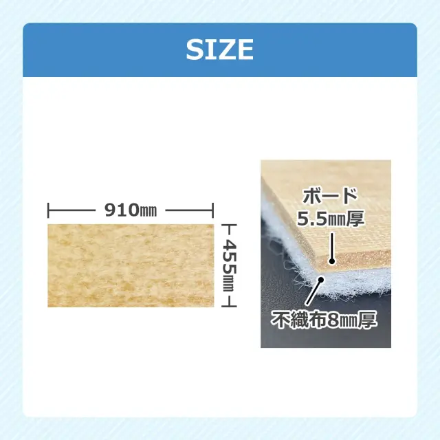 SIZE 910mm 455mm ボード5 5mm厚 不織布8mm厚