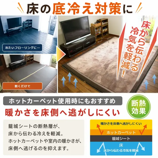 床の底冷え対策に 敷くだけで床から伝わる冷気を軽減し暖かさを逃がさない断熱シート