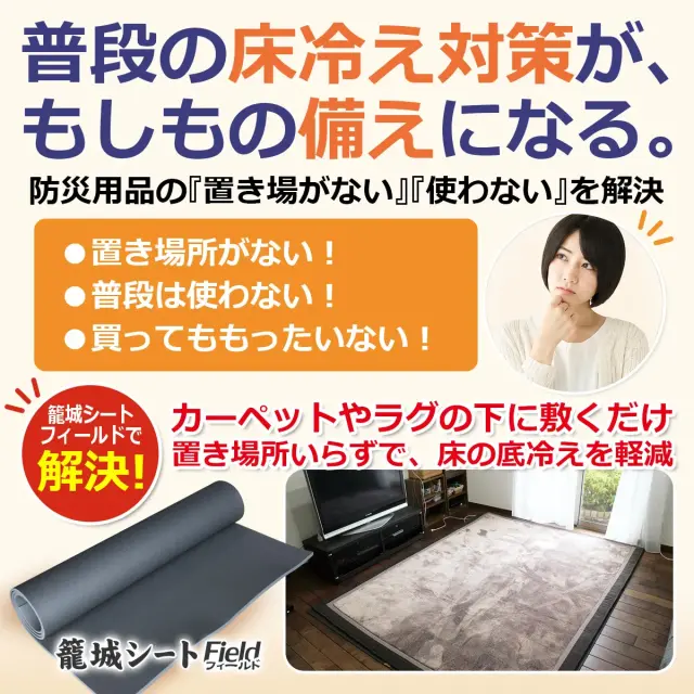 普段の床冷え対策がもしもの備えになる 敷くだけで床の底冷え軽減 籠城シート