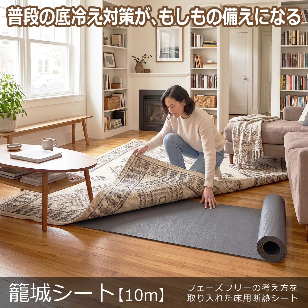 普段の底冷え対策がもしもの備えになる籠城シート10mフェーズフリーの考え方を取り入れた床用断熱シート