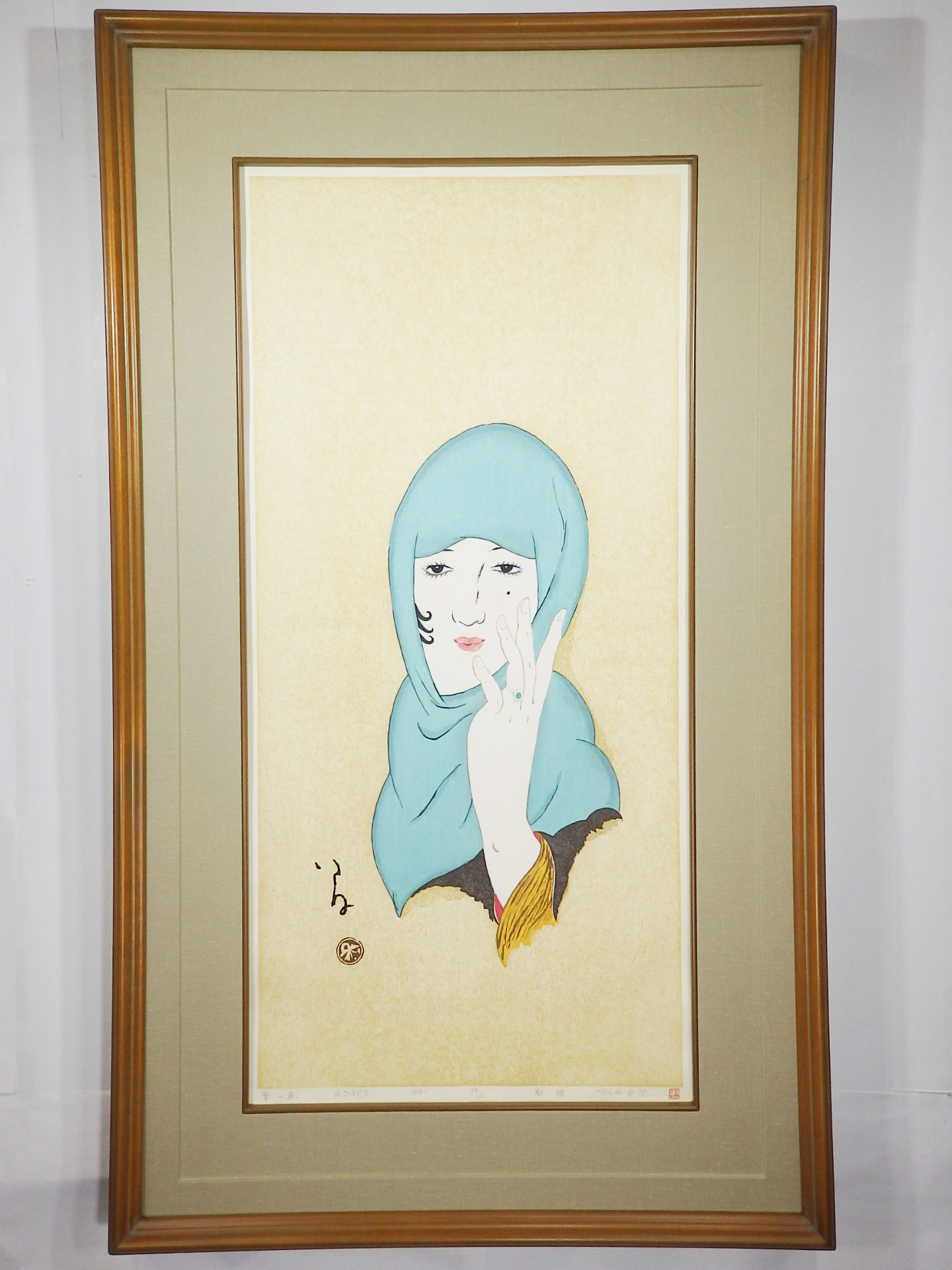 木版画「泣きぼくろ」