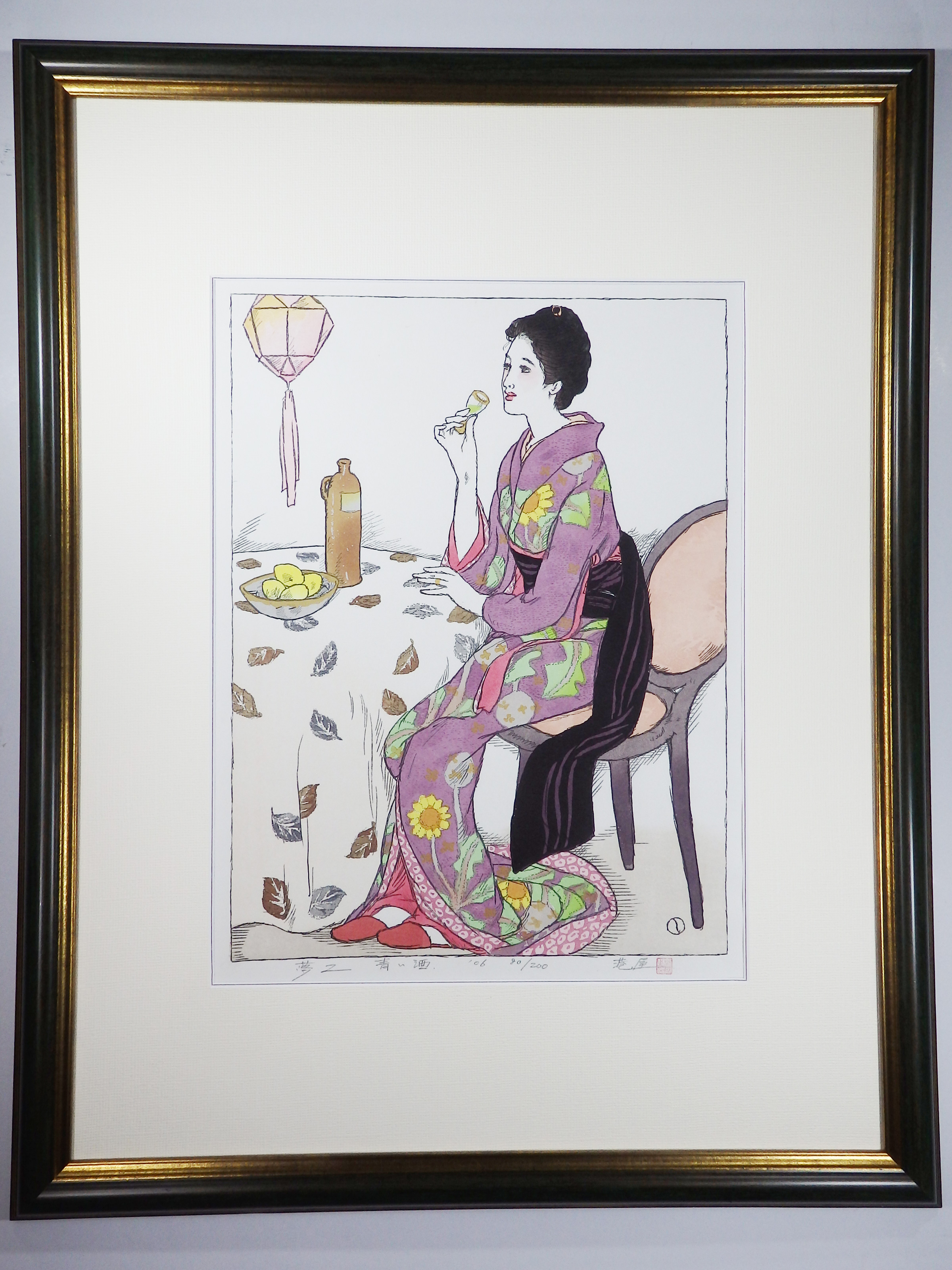 木版画「青い酒」
