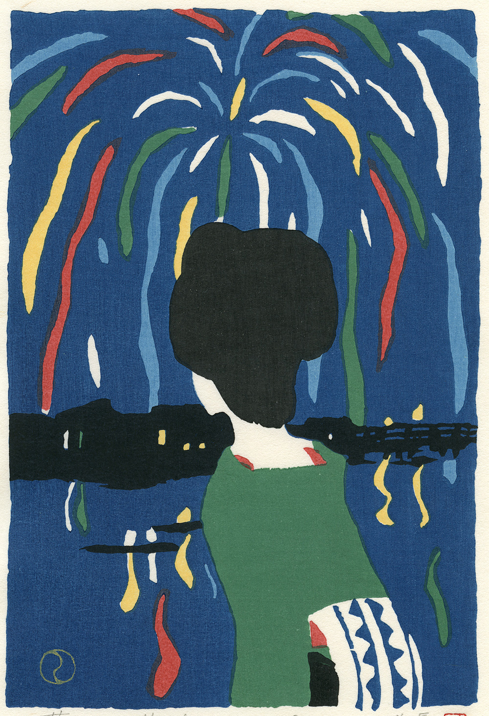 木版画「花火」