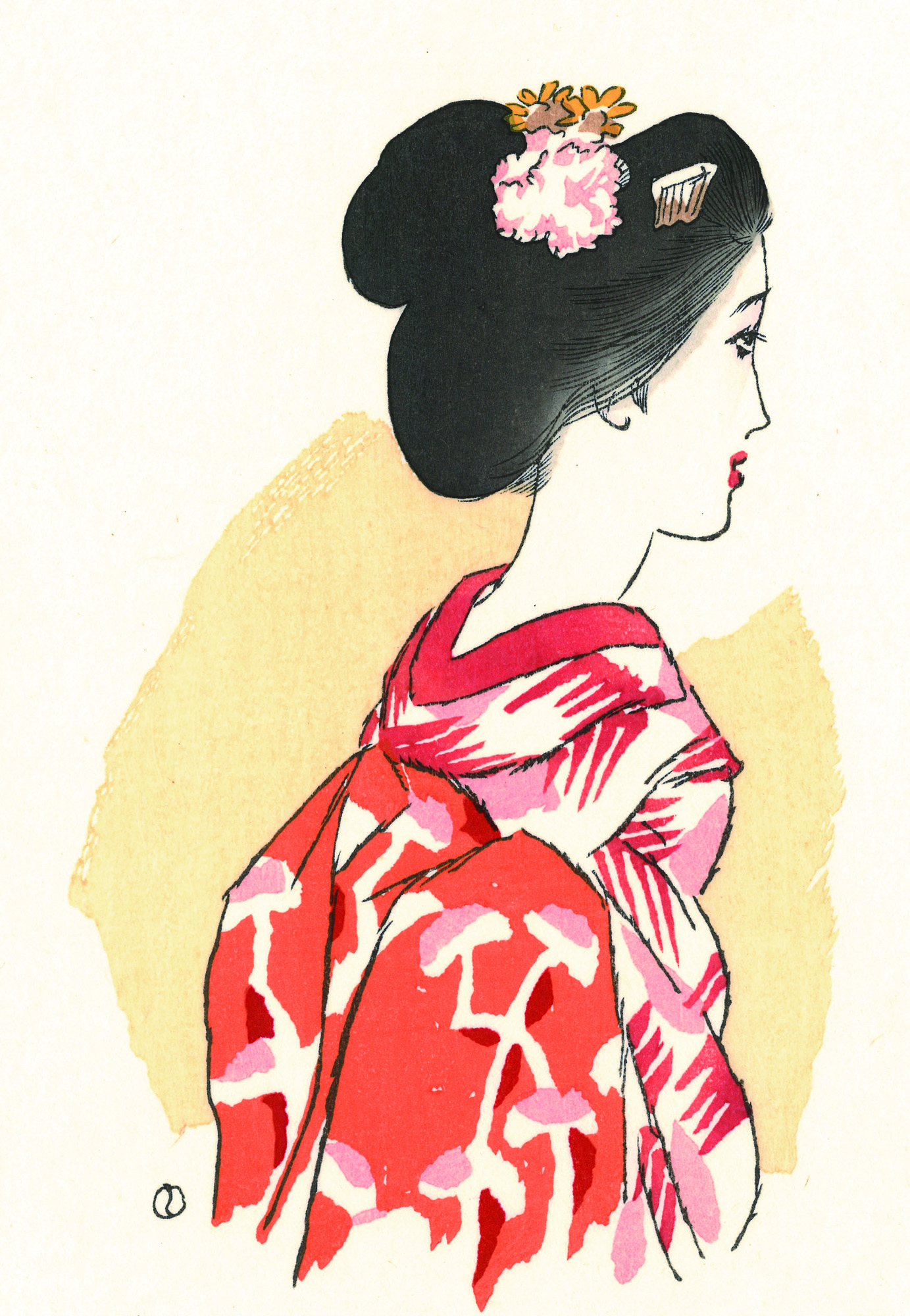 木版画「紅舞妓」