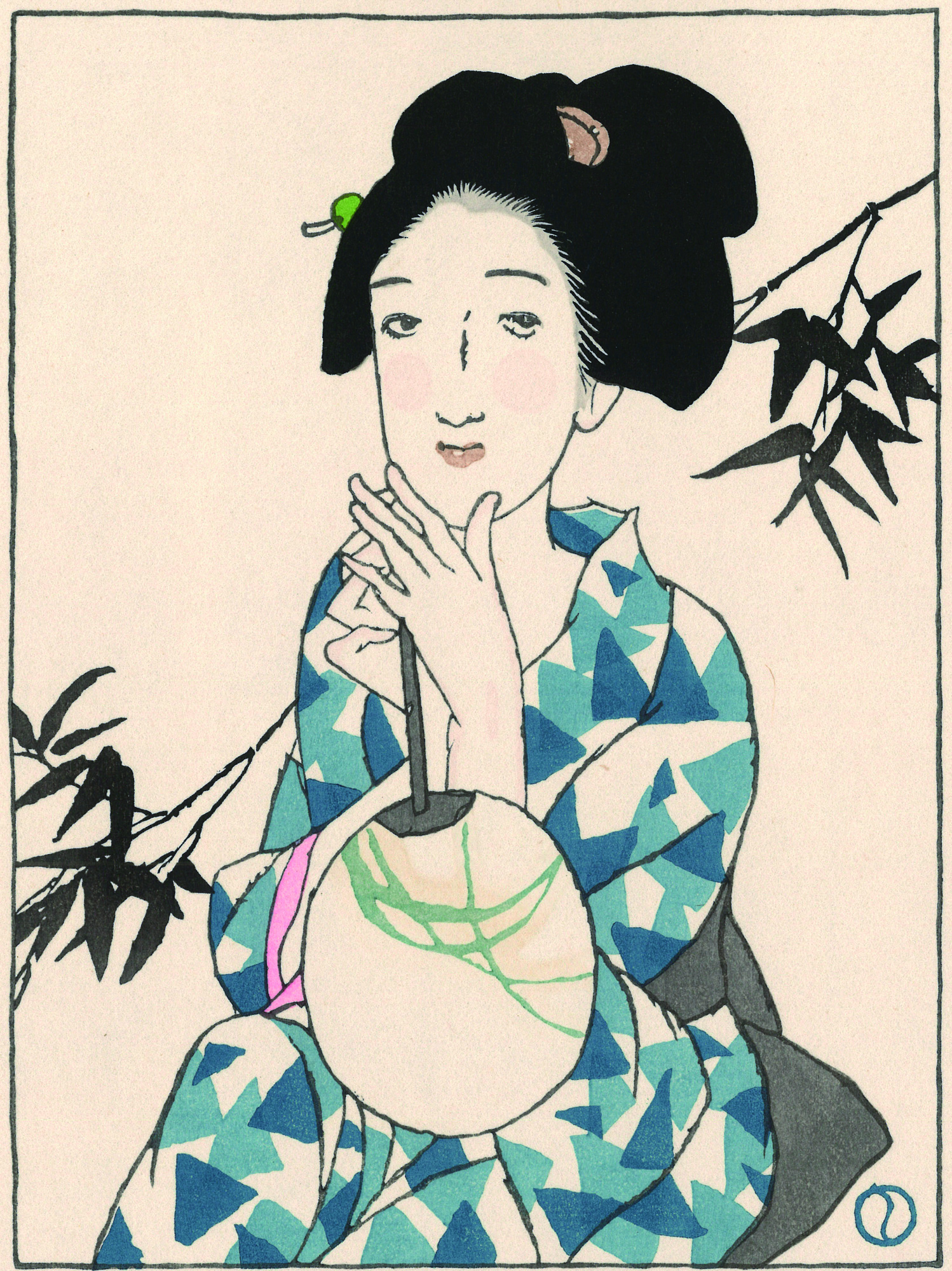 木版画「うちわ」