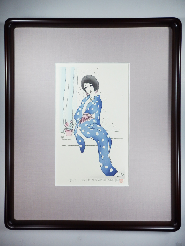 木版画「雨の日」