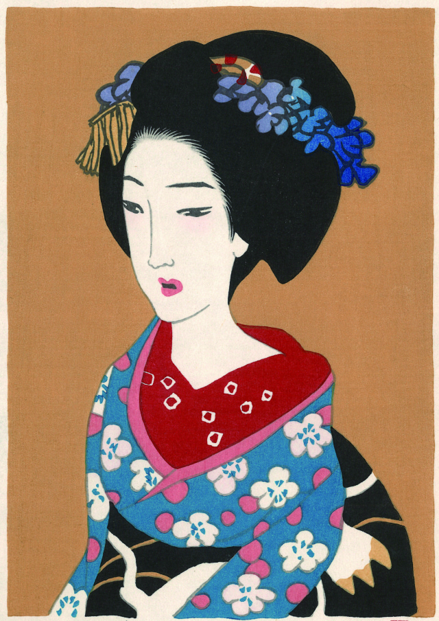 木版画「春の鳥」