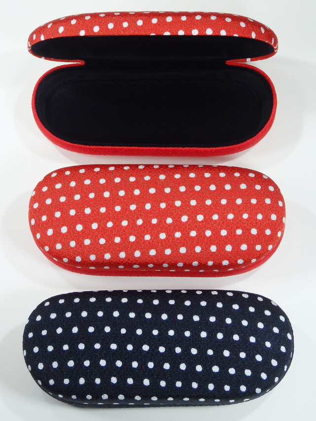 丸形メガネケース 水玉