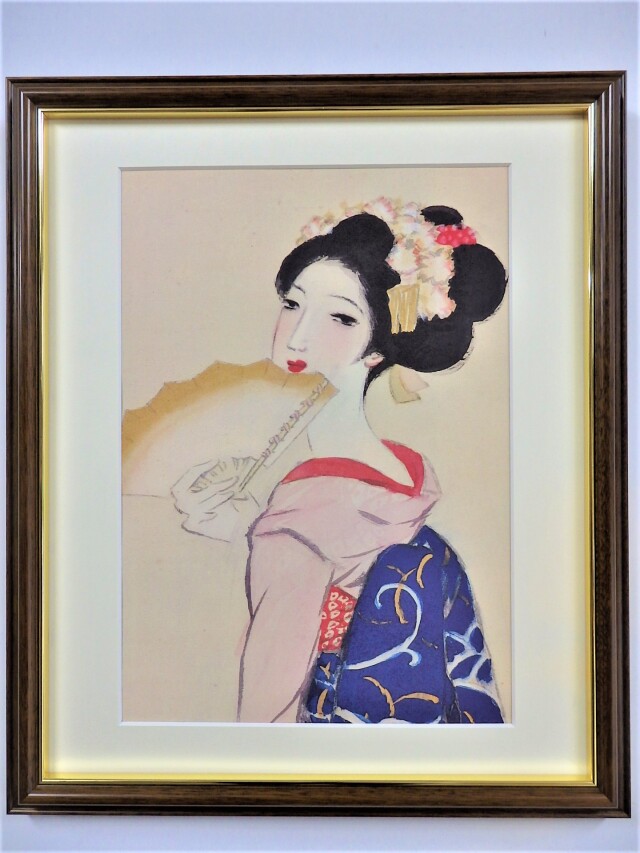 ポスター額「扇を持つ舞妓」