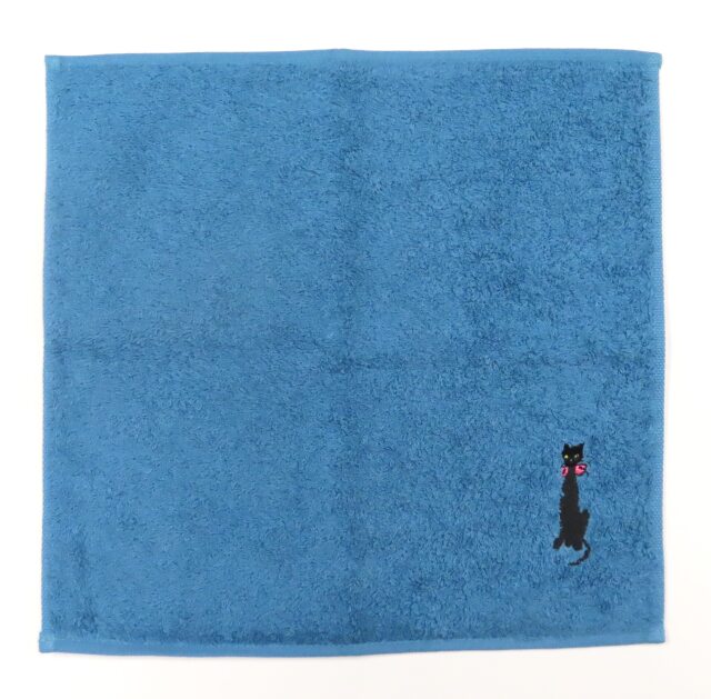 刺繍タオルハンカチ「ネコ」