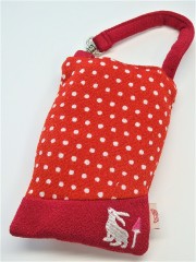スマホポーチ(水玉赤）