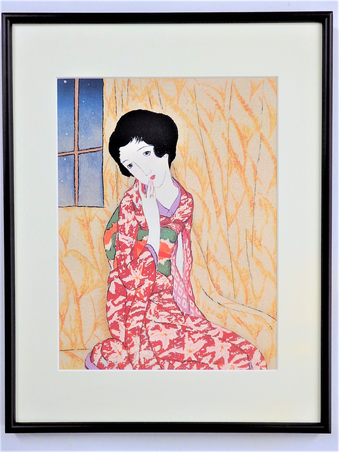 ポスター額 待てど暮らせど 竹久夢二専門画廊 港屋