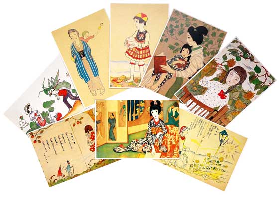 竹久夢二の絵葉書セットは、夢二の代表作を集めたものです。真心こめた