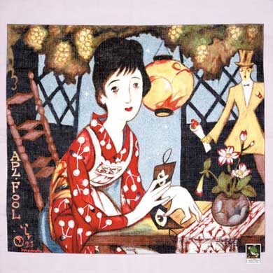 ハンカチ(エイプリールフールピンク) 竹久夢二伊香保記念館の通販